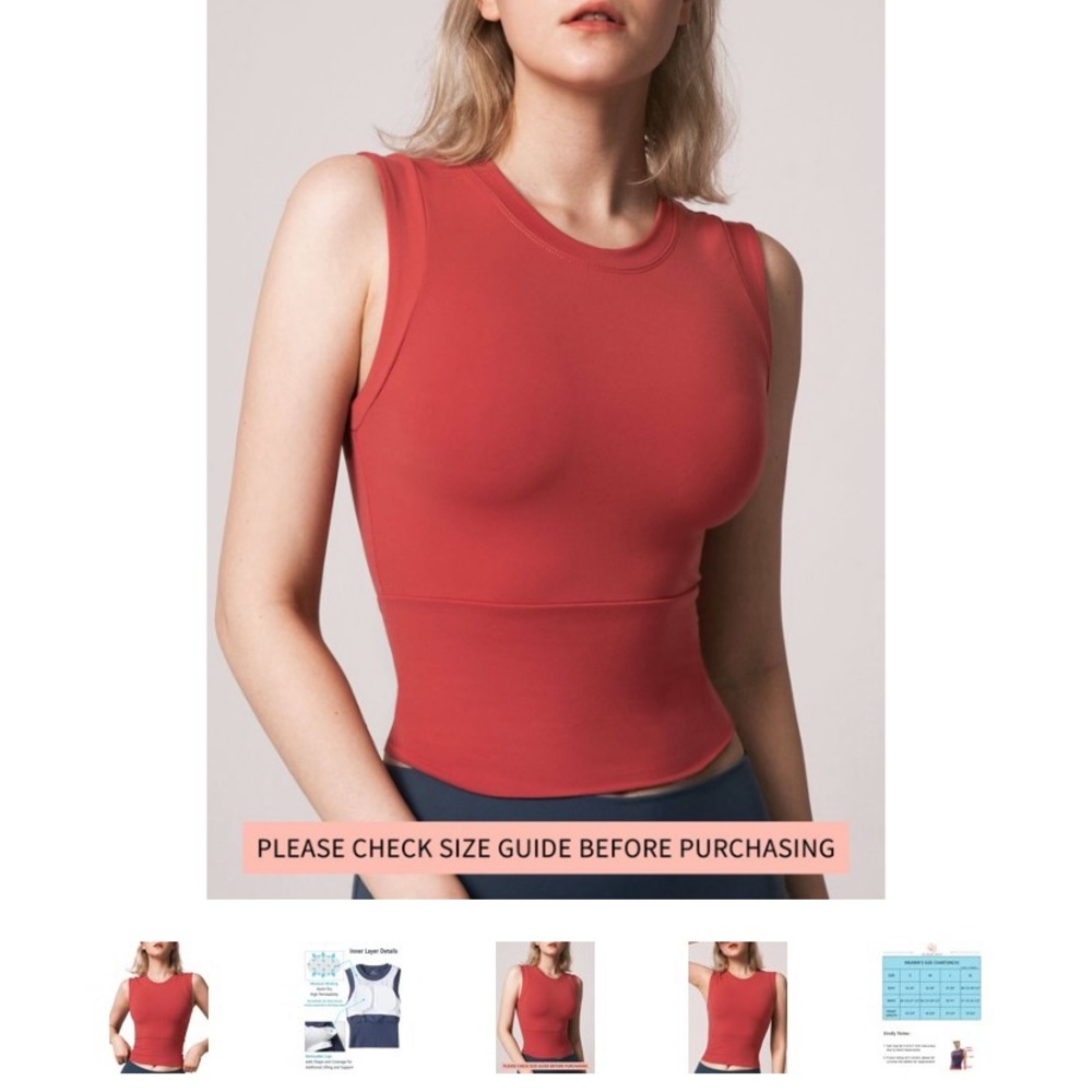 AS ROSE RICH Workout Top. ( Color : Rust) - Picture 9 of 12